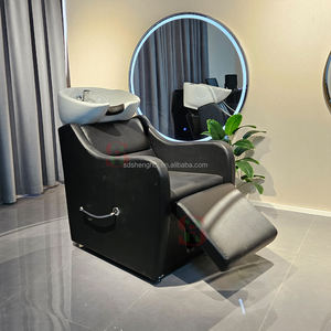 Sillón de <span class=keywords><strong>Barber</strong></span>ía Moderno con Lavacabezas para Salón de Belleza y Baño, Mueble de Salón Duradero - Product Image 3