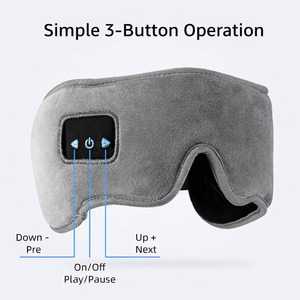 Masque de <span class=keywords><strong>sommeil</strong></span> USB Type-C avec <span class=keywords><strong>musique</strong></span> Bluetooth, batterie de 6 heures pour les dormeurs latéraux, couvre-yeux léger pour les voyages et la méditation - Product Image 3