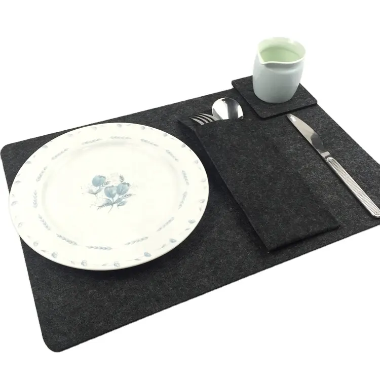 17x11 इंच आयत Placemats महसूस किया गोल कोनों के साथ टेबल मैट placemat महसूस किया