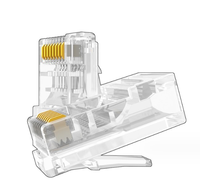 Conector RJ45 Cat5 sin Blindaje, Cabeza de Cristal, Conectores RJ45 Cat6 de Paso, Venta Directa de Fábrica