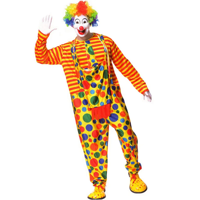 Wholesales Men's Cosplay Clown Costume halloween Party Fancy Dress Funny Clown Costume For Adult