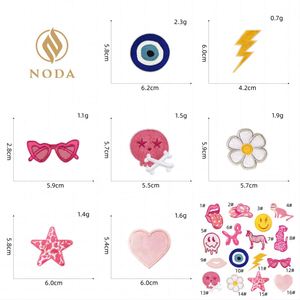 แผ่นปะลายปักรูปหน้ายิ้มลายเสือดาวสีชมพู ลายแว่นกันแดด ลายตาแมว สำหรับตกแต่งเสื้อผ้าและกระเป๋า - Product Image 4