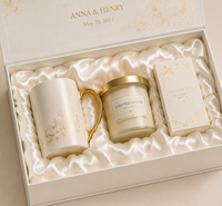 Boîte cadeau magnétique pliante en papier avec doublure en satin blanc de qualité supérieure, estampage à chaud, personnalisée pour les fêtes de mariage