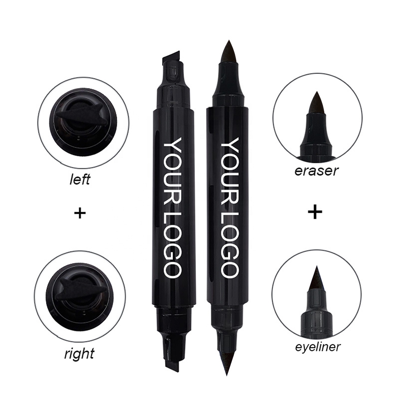 100% Аутентичный OEM/ODM штамп для подводки глаз 2 двусторонних Ручки Штамп для подводки глаз с ластиком