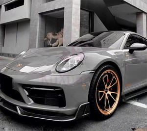 Utilisé pour Porsche 991 992 kit carrosserie fibre de carbone A-style lèvre avant et diffuseur arrière lèvre arrière enveloppé kit carrosserie d'angle - Product Image 5