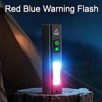 Linterna LED Recargable con Luz Roja y Azul Intermitente, Magnética, con Puntero Láser Rojo, para Inspección y Reparaciones Mecánicas