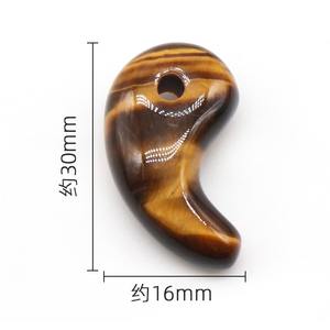 Pendentifs <span class=keywords><strong>en</strong></span> forme de lune <span class=keywords><strong>en</strong></span> pierre naturelle multicolores de haute qualité (quartz rose, améthyste) 16x30mm avec trou de 3mm pour la fabrication de bijoux - Product Image 6