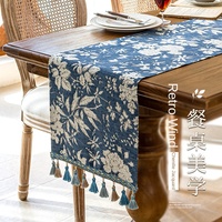 Nouveau chemin de table transfrontalier LongStrip LongShow durable et écologique, housse décorative pour meuble TV et table basse en polyester à motif floral