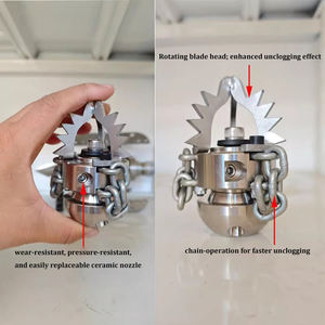 Chaînes de nettoyage rotatives pour canalisations d'égouts haute pression, <span class=keywords><strong>buse</strong></span> 0,65 kg, sablage de boues d'égouts, débouchage de drains, jet d'eau G3/8 - Product Image 4