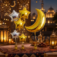 Großhandel Eid Mubarak Ramadan Feiertagsdekoration 36-Zoll Mond-Stern-Folienballon-Set Partyzubehör 13-teilig/Set