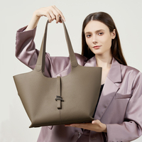 Grand sac à main à bandoulière pour femme, personnalisé, en cuir véritable, noir et gris, fermeture éclair, résistant à l'eau, portable