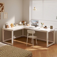 Bureau d'ordinateur d'angle en forme de L pour la maison et le bureau Bureau pliant et de jeu avec étagère intégrée pour chambre à coucher Bureau de travail pour filles