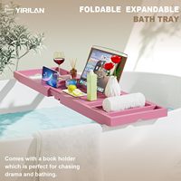 Caddie de bain pliable, plateau de bain extensible, cadeaux de pendaison de crémaillère uniques, nouvelle maison, cadeaux d'anniversaire et de mariage pour couple