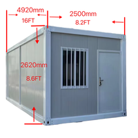 Maisonnette conteneur de luxe personnalisée de 16 pieds, maison mobile moderne préfabriquée en acier léger, petite maison en kit, villa