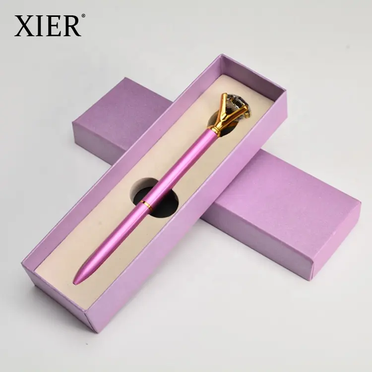 New Fashion Good Quality Metal Pen Promotional Gift Pen Set with Box Luxury Big Diamond Pen with Case