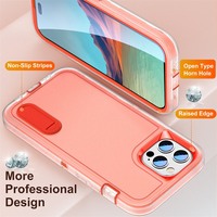 Étui de protection robuste 3-en-1 anti-rayures avec béquille pour iPhone 17 16 15 14 13 12 11 Pro Max Mini 7 8 Plus X XR