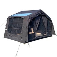 Tente de camping gonflable quatre saisons noire pour l'extérieur, en toile imperméable, grande capacité, résistante aux UV, durable et à montage rapide – Offre Spéciale