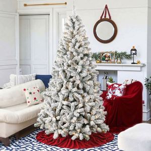 Design New Arrival Luxury <b>Led</b> Flocked Artificial Christmas <b>Tree</b> Warm Light PVC Material Automatic Durable Evergreen Indoor - Product Image 1