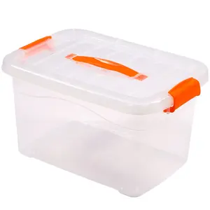 5.5 Quart Clear Storage Bin Plastic Organizing Boxes with Handle 5 Litre Stackable Plastic Storage Containers