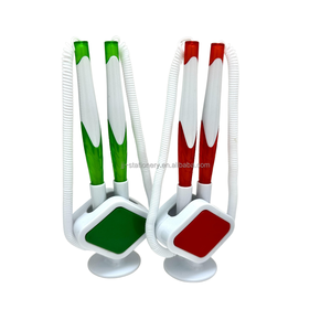 促销双包定制圆珠笔，带链和办公室/银行/酒店支架 - Product Image 1