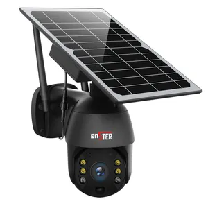 ENSTER-cámara inalámbrica de 2MP con visión nocturna, Audio bidireccional, almacenamiento en la nube, Panel Solar alimentado por batería, PTZ, WiFi