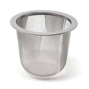 JINGHUI Custom Extra Fine Mesh Stainless Strainer Steeper Basket Loose Tea Infuser Filter