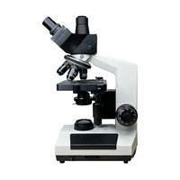 Microscope trinoculaire de laboratoire pour biologie, oculaire grand angle, objectifs achromatiques 195, écran LCD, alliage d'aluminium, lumière froide LED