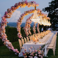 Accessoires de mariage, lustre en métal, arche, support de fond, décoration de fête, lustre en cristal, support pour décoration d'événement de mariage