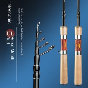 Canne à pêche télescopique Demon Hunter pour micro-pêche à la bouche de cheval, en carbone, avec poignée en bois souple, 0,6 kg, portable, pour la pêche en eau vive à la ligne blanche (Luya) - Product Image 2