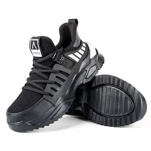 Supplier direct marketing logo explosion lightweight breathable steel toe men's safety shoes