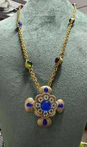 <span class=keywords><strong>Collana</strong></span> con Pendente in <span class=keywords><strong>Resina</strong></span> Blu Fatta a Mano Kaimei 2025, Gioielli alla Moda, Collane Lunghe Colorate con Croce Dorata e <span class=keywords><strong>Resina</strong></span> Blu - Product Image 3