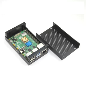 Raspberry Pi 4B Argent Noir Shell Raspberry Pi 4ème Génération B Coque Universelle en Alliage d'Aluminium Coque de Refroidissement - Product Image 4