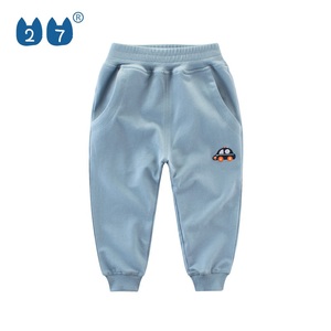 Venta al por mayor azul pantalones de chándal de primavera y otoño bebé niño pantalones de algodón de los niños - Product Image 1