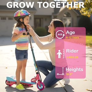 Entrepôt USA - <span class=keywords><strong>Trottinette</strong></span> électrique pour enfants, vitesse maximale de 7,5 mph et autonomie de 6,2 miles, moteur de 120 W, guidon réglable, pour les enfants de 6 à 12 ans - Product Image 3