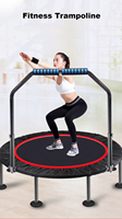 Equipo de Fitness, Trampolín Redondo para Interiores y Exteriores con Barra de Agarre, Material de Acero y PVC