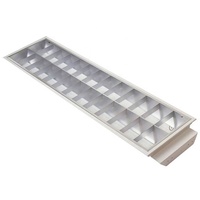 Échantillon Gratuit : Luminaire LED 2x40W 6000K Moderne à Double Tube G13, Grille 1200x300mm, Plafonnier à Louvres pour Installation en Surface