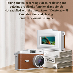 กล้องดิจิตอลย้อนยุค 1080P ขนาด 0.96 นิ้ว พร้อมสายคล้องคอแบบนาโน กล้องวิดีโอขนาดเล็กสไตล์วินเทจสำหรับเด็ก เซ็นเซอร์ภาพ CMOS รองรับ MicroSD - Product Image 5