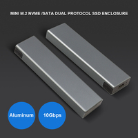 Boîtier externe portable pour SSD M.2 NVMe/SATA à double protocole en aluminium sans outil