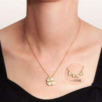 Collar de Trébol de Cuatro Hojas para Mujer, 2 en 1, Convertible en Corazón, Plegable, Creativo, Cadena para Clavícula, Venta al Por Mayor