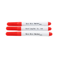 Stylo Marqueur Permanent Effaçable pour la Peau, Format Mini, à Base d'Eau, Pointe Fine en Polyester de 1 mm, Applications Chirurgicales, Cosmétiques, Tatouages, Piercings