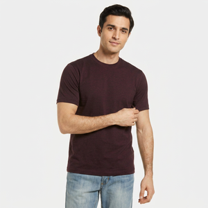 T-shirt de haute qualité pour homme, 100% coton, manches courtes, col rond ajusté, anti-rides, t-shirts pour hommes - Product Image 1