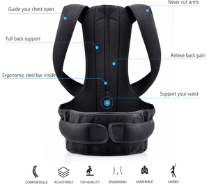 Correcteur de posture médical OEM, ceinture de soutien pour le dos et les épaules, soutien de la clavicule, redresseur de dos - Product Image 2