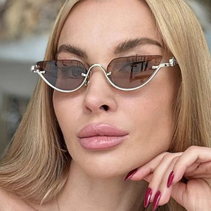 2024 Cat Eye Sunglasses Yellow Retro Concave <b>Frame</b> High Quality Vintage Style Top-Notch Tac New Lower Half High-End Sunglasses - Product Image 2