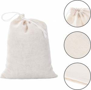 Cheap Eco Friendly Tea Sacs Jewelry Candles Storage Multi-Purpose Muslin Beige Drawstring Bags Logo Print - Product Image 4