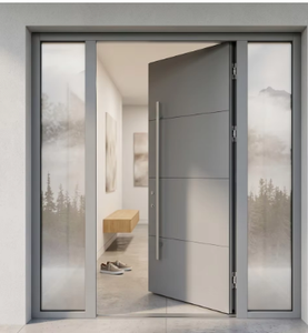 Porta d'Ingresso Moderna in Lega di Alluminio con Vetro su <span class=keywords><strong>Due</strong></span> Lati, Antifurto, Impermeabile e Termoisolante - Product Image 4
