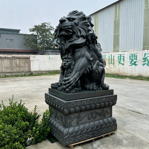 Grande Statua di Leone in Marmo Stile Europeo, Scultura Animale Intagliata e Incisa, Leone Dormiente per Decorazione Esterna del Cancello - Product Image 6