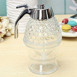 Honey Dispenser Honey Baking Honey And Syrup Bottle Pot Dispenser Plastic Non-Drip Honey Dispenser