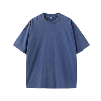 T-shirt en molleton de haute qualité, coupe oversize, style rétro, délavé à l'acide et aux minéraux, grammage lourd, vintage, respirant, personnalisable avec logo, impression numérique