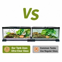 Terrarium d'élevage pour reptiles en verre entièrement transparent, terrarium écologique pour forêt tropicale, pour geckos, tortues, serpents, poissons, usage ornemental