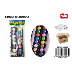 Grande Set di pittura ad acquerello con copertura convessa in polvere quadrata a 16 colori